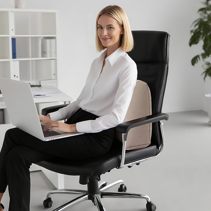 Lumbar Support Pillow for Office Chair and Car Seat, Inflatable Travel Back Rest Cushion for Airplane,Versatile Use Lower Back Cushion,Back Support Pillow, Protable Foldable Design