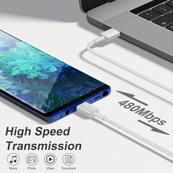 45W Type C Charger, USB C Charger 2-Pack iPhone 15 16 Chargers 6FT with iPhone 16/15/16 /15Plus/16 Pro/16 Pro Max/15/AirPods/Galaxy S25 S24 S23 S22 S21,Android Chargers(White)