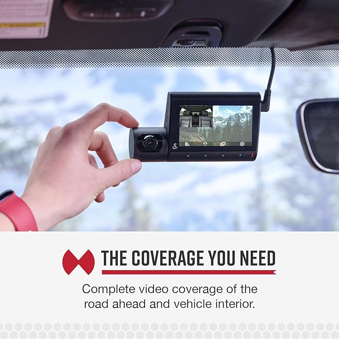 Cobra Smart Dual View Front and Cabin Dash Cam (SC 220C) - QHD 1440P Resolution, 360 Alerts, Parking Live View, Incident Reports, Emergency MayDay, 16 GB SD Card Included, CarPlay & Android Auto