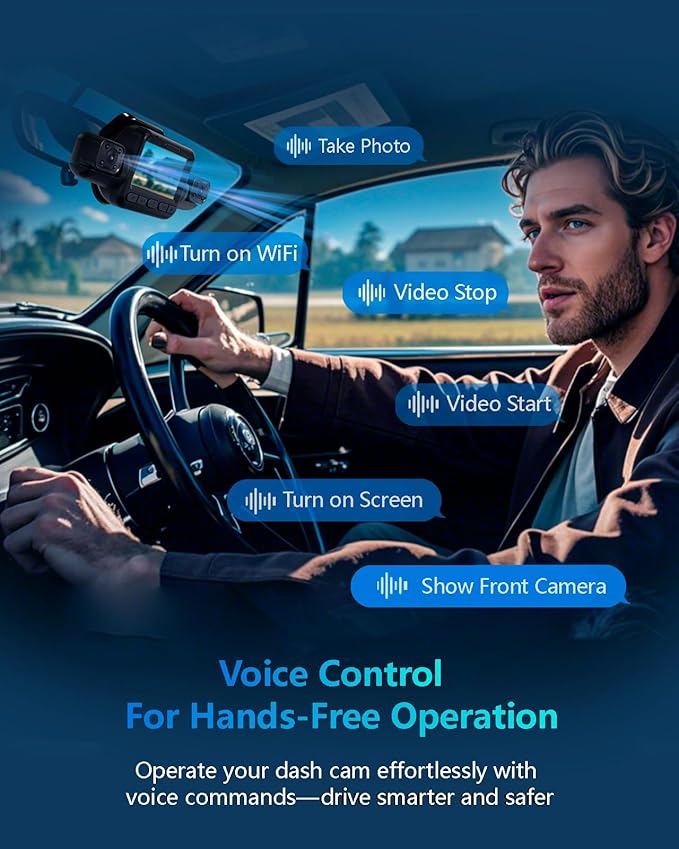 HUPEJOS AI 4K Dash Cam Front and Rear Recording with Driver Monitoring System,STARVIS 2,360° View 4 Channel Dashcam Free 64G Card,5G Wi-Fi GPS,3" Touch Screen,Night Vision,CPL,24/7 Parking Mode,V8 MAX