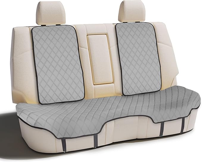 FH Group Neosupreme Automotive Seat Cushions - Universal Fit, Rear Car Seat Cushion With Non-Slip Silicone Backing for SUV, Sedan, Van - Gray