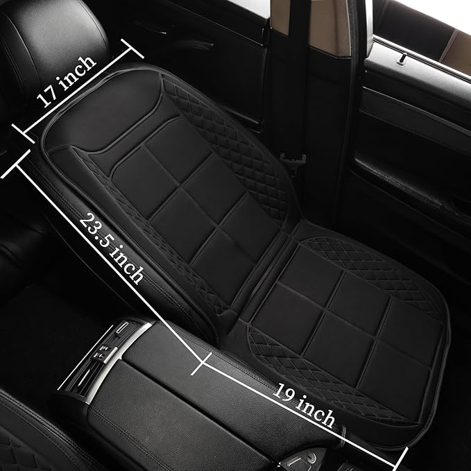 Car Seat Cushions, Car Seat Cover Foldable Portable Seat Cover for Back and Seat Cushions with Bottom Anti Slip Silicon(1 Pack/Black)