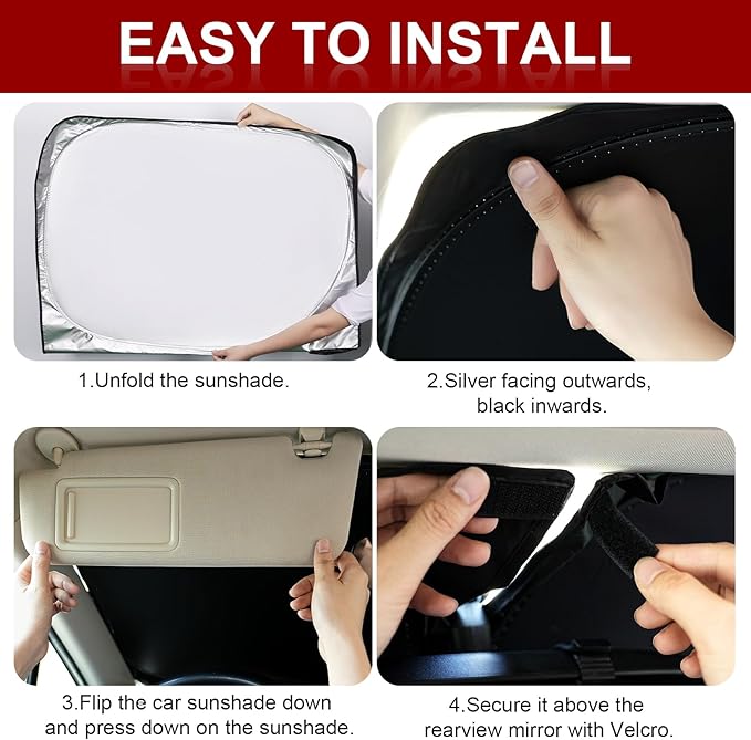Car Windshield Sunshade for Tesla Model Y/3 - Folding Front Window Sun Shade Cover with Upgraded UV Protection Fabric, Professional Accessories for Tesla Model 3/Y 2016 to 2026 with a Storage Bag