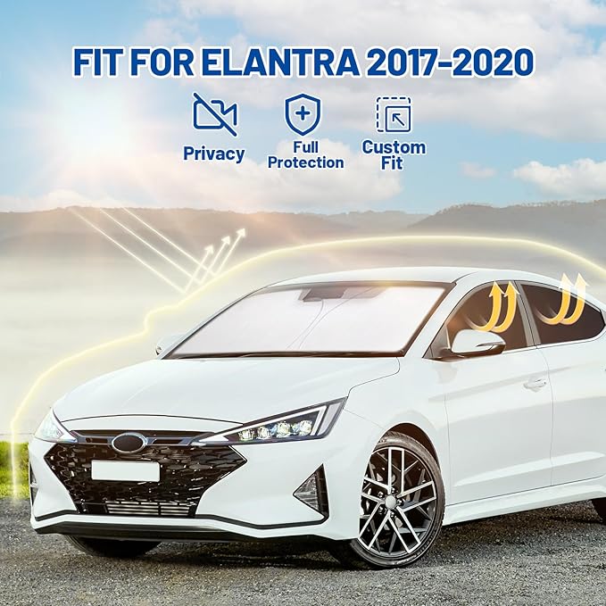 Car Window Shades Intended for Hyundai Elantra 2017-2020, Privacy Window Covers 6PCS for Side, Rear & Windshield, Car Shield Sunshade for Privacy Protection, Heat Blocking, Camping and Parking