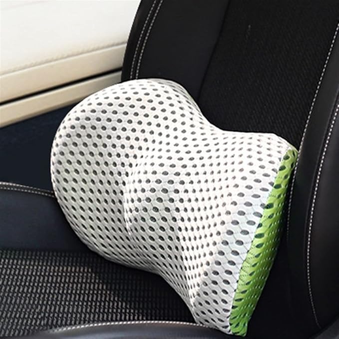 Lumbar Support Pillow for Car Seat, Mesh Office Chair Back Support Cushion, Ergonomic Back Pillows for Carseat,Office Chair,Desk,Wheelchair(Green)
