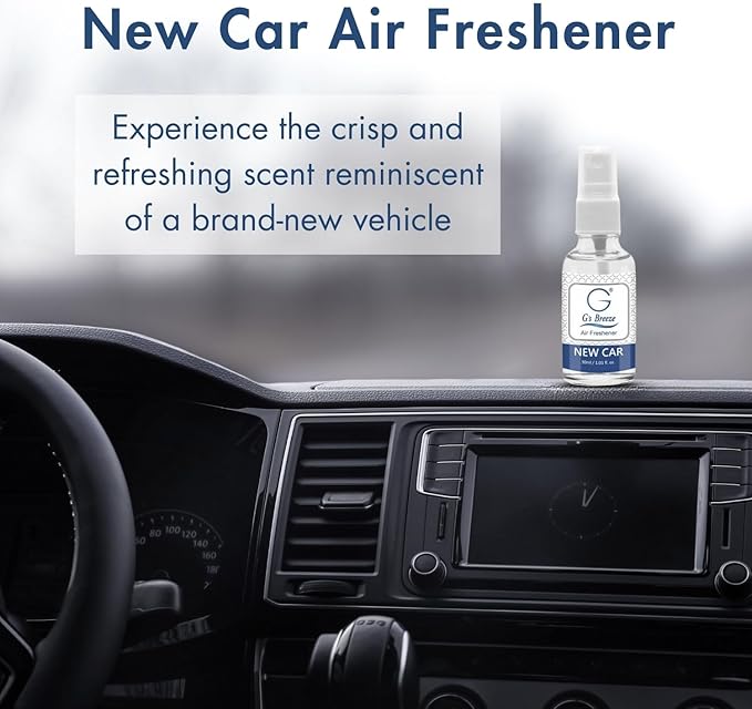 G's Breeze New Car Air Freshener – Crisp & Fresh Scent Inspired by Luxury Vehicles – Long-Lasting Freshness for Car, Home & Office – Enjoy a Refreshing Clean Aroma & Elegant Atmosphere Anywhere