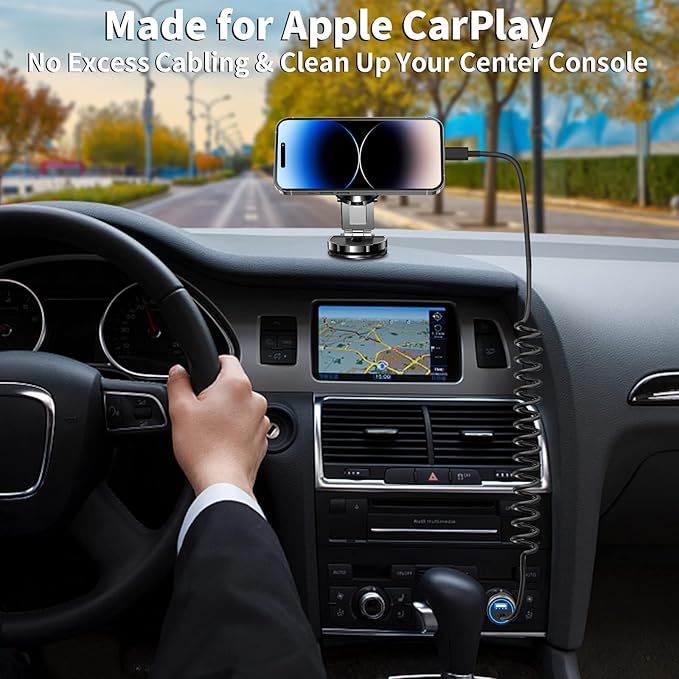 【MFi Certified】iPhone Car Charger Fast Charging, Caiinei 4.8A USB Car Charger Fast Charging Cigarette Lighter Adapter with 6FT Coiled Lightning Cable for iPhone 14 13 12 11 Pro XS Max Mini XR X 8 iPad