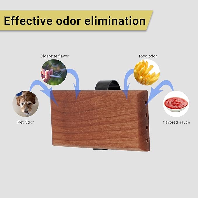 Yuoyar Wood Car Scents Air Freshener Visor Clips Diffuser Odors Eliminator (coconut-scented)