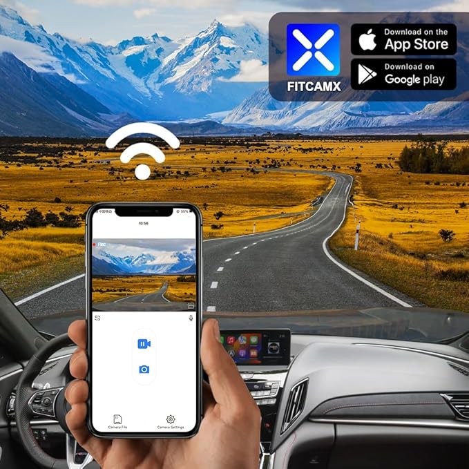 Fitcamx Front 4K+Rear 1080P Dash Cam Adapts for Acura RDX 2019-2026 (HD2-D4151), OEM Factory Look, 2 Way HD Video, Built-in WiFi & APP, Loop Recording, Collision Detection, Easy to Use, 128GB Card