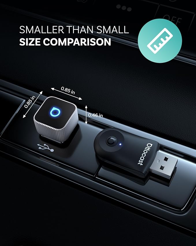 OTTOCAST Mini Cube 3.0 Wireless CarPlay & Android Auto Adapter 2026– Plug & Play, Fast Auto-Reconnect (Sliver)