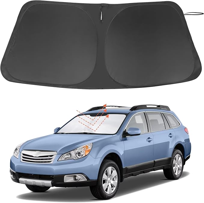 Windshield Sun Shade Custom Fit for 2010-2014 Subaru Outback Wagon Accessories Foldable Sunshade Sun Blocker Protect Car from Sun Rays & Heat Damage Keep Car Cooler
