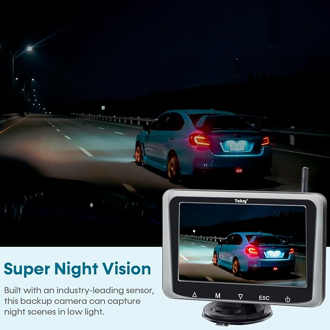 Wireless Backup Camera with 5-Inch HD Screen: 1080P Rear View Camera, Waterproof Night Vision, Easy Install for Cars, Trucks, RVs & Trailers - Clear Parking Assist System
