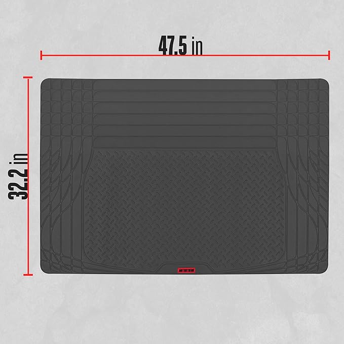 Motor Trend FlexTough™ Contour Heavy Duty Rubber Car Floor Mats with Cargo Liner - All Weather Full Set Front & Rear Floor Mats fits Most Cars Truck SUV, Automotive Floor Mat