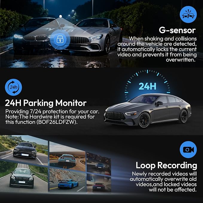 4K &1080P Dash Cam for 2024 2025 2026 Toyota Grand Highlander XLE Limited Platinum (AS10),OEM-Style, UHD 2160P Video,Built-in WiFi & APP,Loop-Recording,G-Sensor,Plug & Play,128GB Card