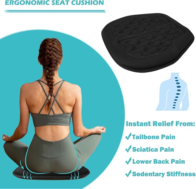 Big Ant Memory Foam Car Seat Cushion for Driver - Heightening Seat Pad for Short Drivers, Relieves Pressure for Long Drives - Non-Slip Car Booster Cushion for Office, Truck, Wheelchair
