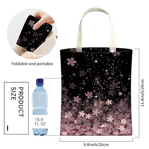 Cute Car Trash Can, Hanging Canvas Car Back Seat Organizer and Storage Bag, Funny Car Trash Bag For Travelling, Outdoor Cute Pink Sakura Blossom