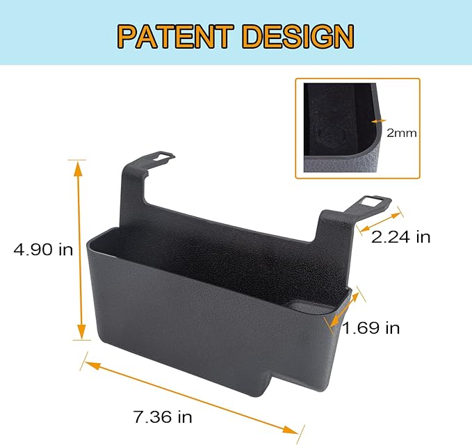 Center Console Hanging Box Compatible with JEEP Wrangler JL/JLU 2018-2023 2024 2025 2026 and JEEP Gladiator JT Truck 2020-2024 2025 2026 Organizer Tray Armrest Storage Accessories (Not for JK/JKU)