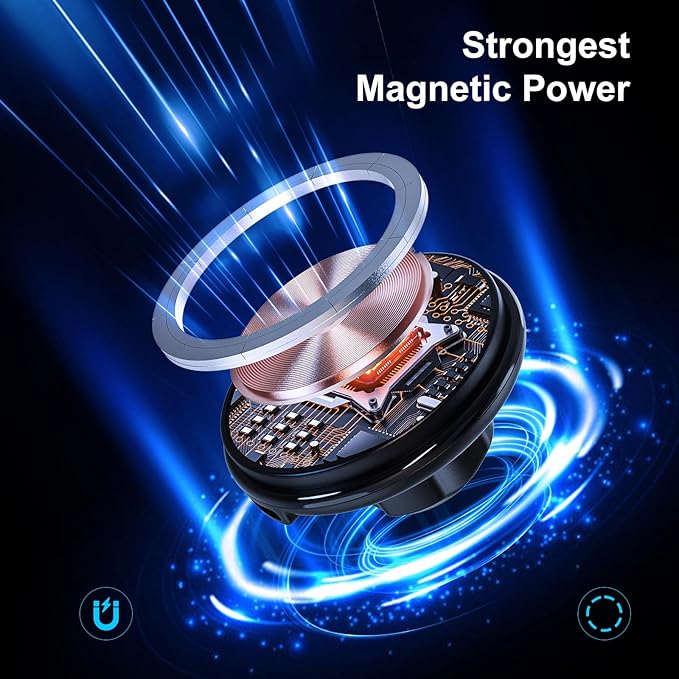 for Qi2 15W Magsafe Car Cup Holder Charger [Heat Restriction], Magnetic Cup Holder Phone Mount Wireless Charger, Fast Charging for iPhone 17 to12 Series[with 30W PD3.0&QC4.0 Car Adapter]