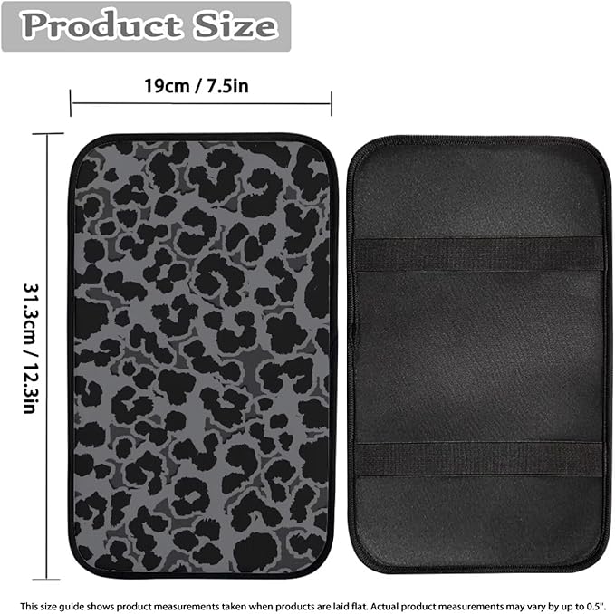 Auto Center Console Pad,Car Armrest Pad Car Armrest Seat Box Cover Protector for Most Vehicle, SUV, Truck, Car, Black Cheetah Print