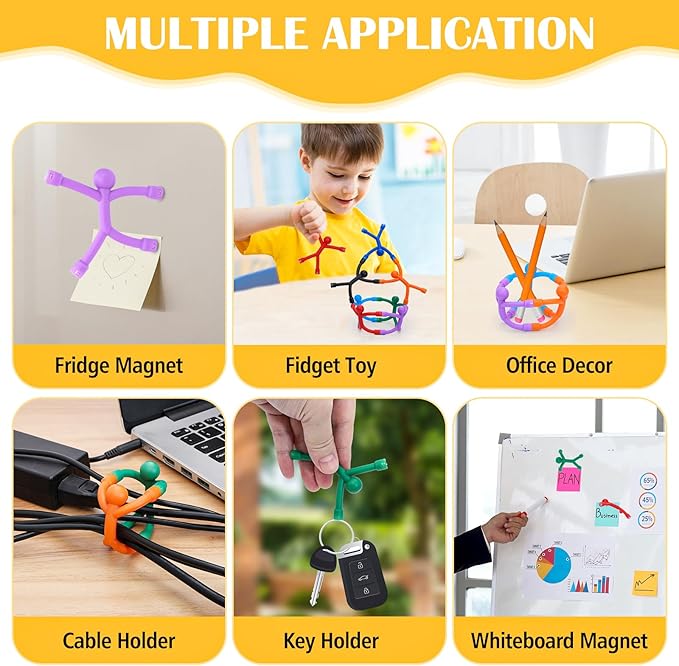 10Pcs Magnetic Travel Toys, Magnets Men for Kids, Cute Magnetic People Airplane Car Toddler Travel Essential, Fridge Magnets Sensory Fidget Toys for Adults Kids