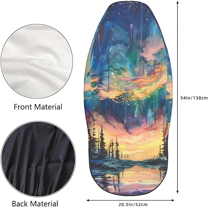 Delerain Car Seat Covers Set 2Pcs, Aurora Borealis Universal Front Car Seats Vehicle Enterior Protector Suitable Fits Most Car Auto SUV Sedan Truck
