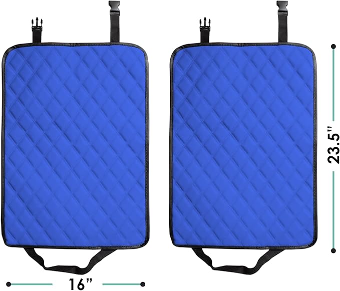 FH Group Faux Leather Seat Back Kick Protectors – 2 Pack Diamond Stitched Back Seat Protector for Driver and Passenger Seat, Waterproof, Easy to Clean
