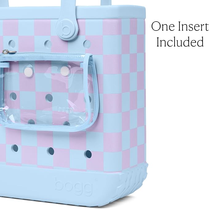 BOGG BAG Medium Tote – 15” x 12.5” x 5” – Durable, Washable, Tip-proof – Beach, Pool, Boat, Work, Sports (Checker Out)