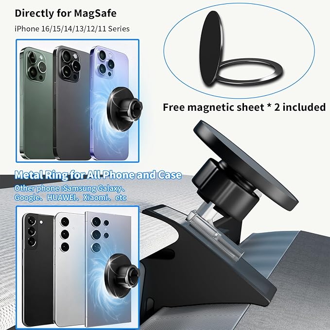 YTT Magnetic Phone Mount for Tesla Model 3 Highland Model Y Juniper, Strong Grip, 360° Adjustable, Dashboard Car Holder 2025, Design for iPhone MagSafe 17-12