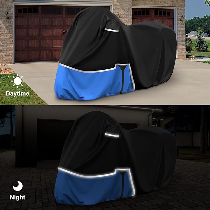 Waterproof Motorcycle Cover Replace for Indian Roadmaster/Pursuit, 420D Oxford Cloth Customized Motorcycle Cover for Snow Rain Dust Protection