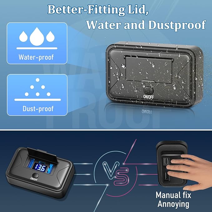 72W 12V USB Outlet Panel Wall Mount Qidoe Dual Quick Charger & 36W PD Surface Mount Car USB Port With Voltmeter Button Switch for Car Bus RV Truck