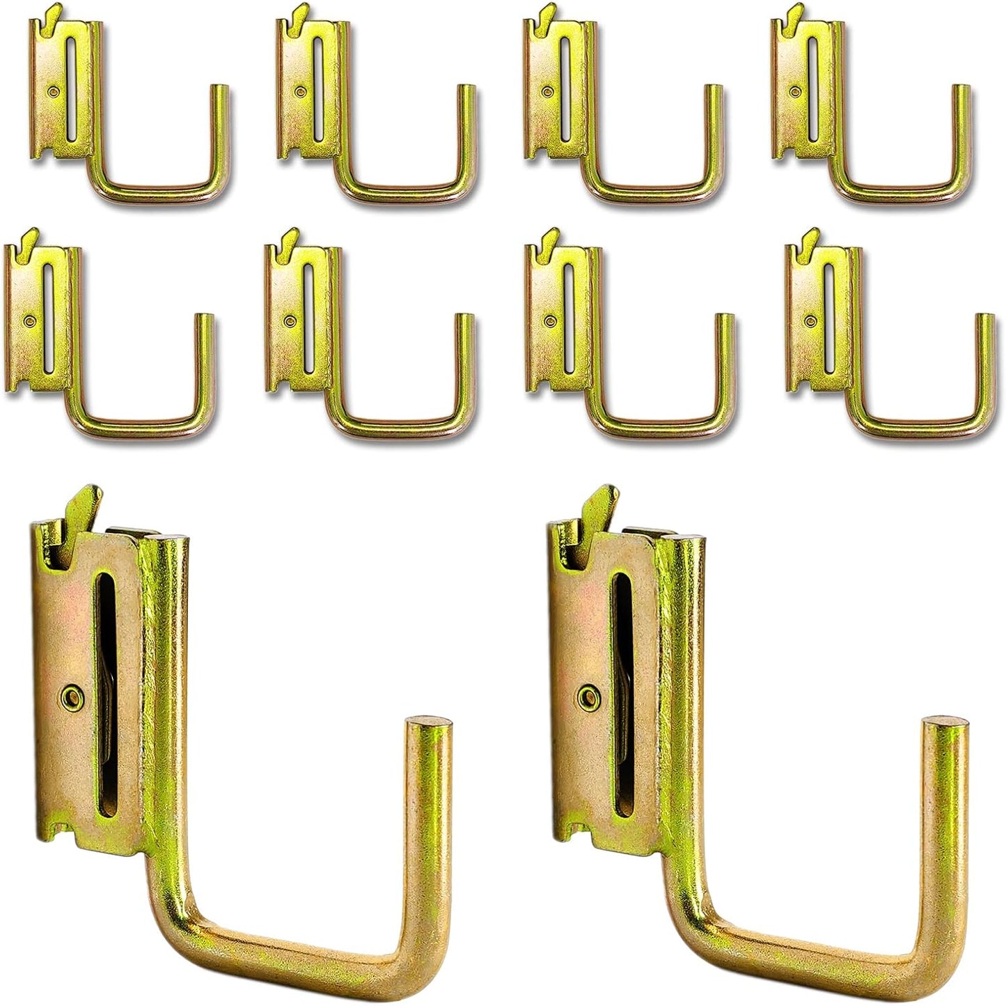 10 Pack 2" E Track J Hooks Heavy Duty Galvanized Steel E-Track Tie Down Accessories for Box Truck, Enclosed Trailer, Garage, Vans, Warehouse, Workshop