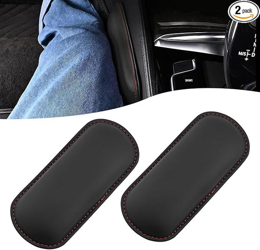 2 PCS Elbow Pads Arm Rest for Car, Soft Leather Memory Foam Car Knee Cushion, Universal Automotive Center Console Cushion Pad for Knee Leg Elbow (Black)