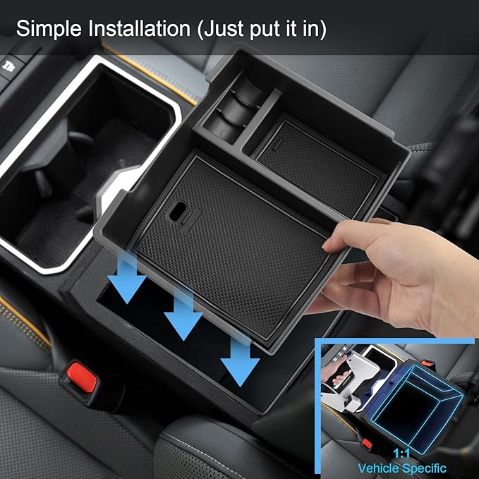 2024 2025 2026 Tacoma Center Console Organizer for Toyota Tacoma (SR5/TRD Off-Road/TRD Sport/TRD Pro/Limited/Trailhunter), Durable ABS Plastic Armrest Tray Insert 2025 2026 Tacoma Accessories
