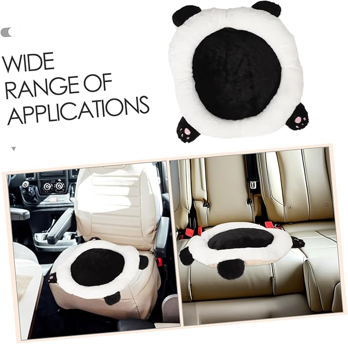 GLEAVI Cute Panda Car Seat Cushion Lumbar Support Pillow for Adults Pads for Cars Trucks Suvs Fun Cartoon Design for Enhanced Comfort and Easy Cleaning
