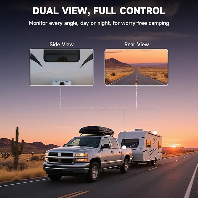 Wireless Backup Camera - Rv Backup Camera with HD 7" Monitor - Dual Back Up Camera Systems for Truck - IP69 Waterproof Rv Camera with DVR, Night Vision for Rv, Truck, Trailer and Camper