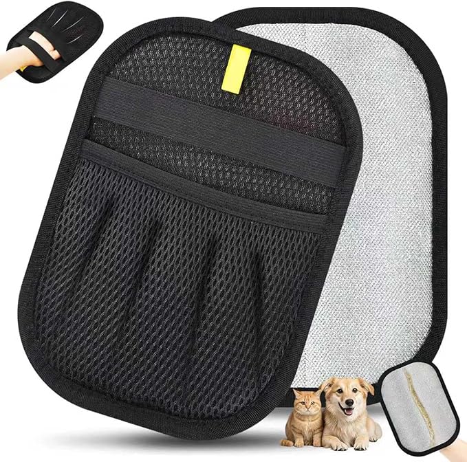 Static Pet Hair Remover Gloves, Reusable Electrostatic Pet Cat Dog Hair Removal Grooming Gloves Brush Tool for Couch, Furniture, Carpet, Car Seat (1 Pack Finger Style)
