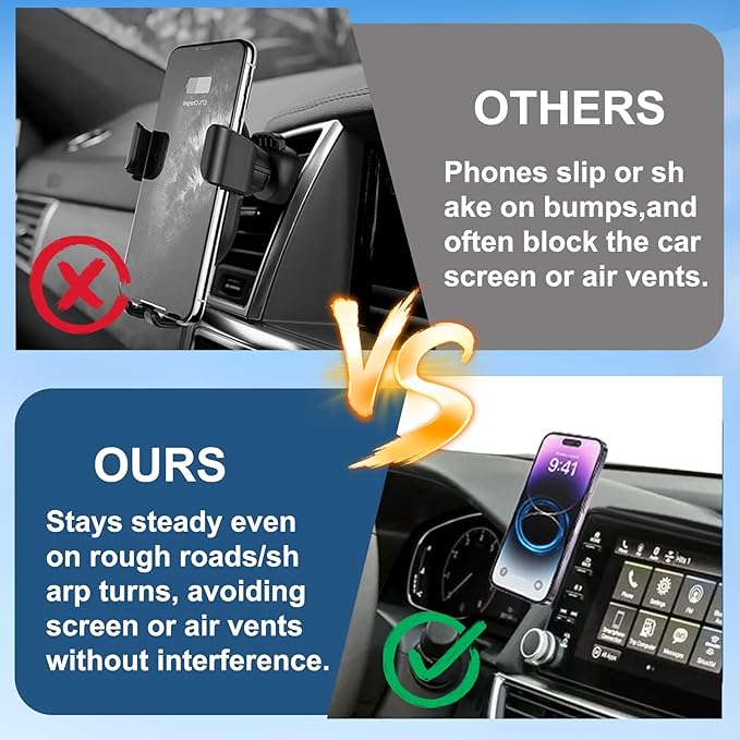 Car Phone Holder for 2018-2022 Honda Accord Accessories 8-inch Screen Fixed Clip, Magnet Cell Phone Mount Compatible with MagSafe, Hand-Free 360° Rotation Phone Automobile Cradles Not Affect Air Vent