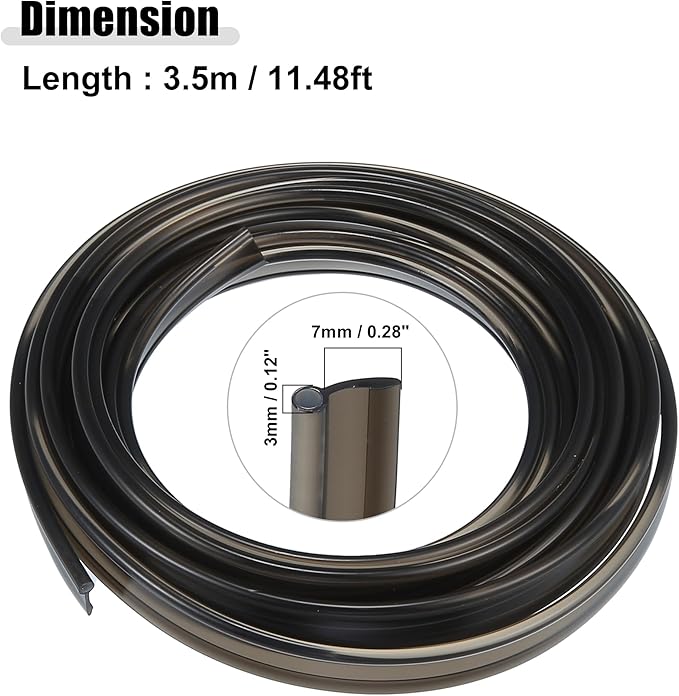 ACROPIX 3mm 0.12" 3.5m 11.48ft Universal Skirt Side Glow Optic Fiber Cable Car Light Decoration Black - Pack of 1