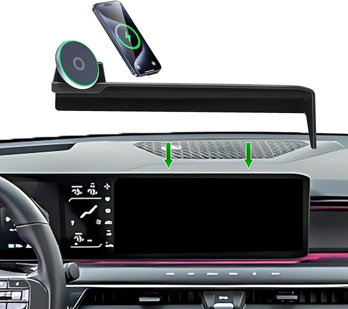 Car Phone Holder for Kia EV9 2024 2025 2026 Accessories Apply to 12.3 Inch Touch Screen 15W Fast Wireless Charger Screen Fixed Clip Cell Phone Mount Hands-Free 360 Degree Rotation