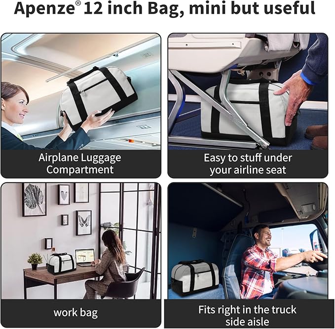 Small Gym Bag Carry On Bag - 12 in Mini Duffle Bag Lightweight for Overnight Travel(Beige)