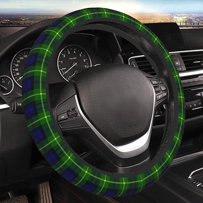 Thickened Elastic Steering Wheel Cover, Gordon Scottish Plaid Printed Tartan Ultra, Soft, Breathable, Fit for Cars, SUVs, Trucks, Stylish Comfortable Grip