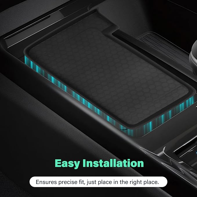 Center Console Wireless Charging Mat Compatible with Toyota Camry 2025 2026, Anti-Slip Waterproof Wireless Charging Protective Pad Car Interior Accessories Black