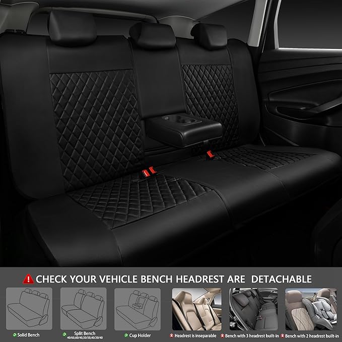 CAR PASS Purple Leather Seat Covers, Quilting Pretty Car Seat Cover with 5mm Composite Sponge Inside,Airbag Compatible,Universal Fit for Most Sedan SUV Van Truck (Full Set,Purple)