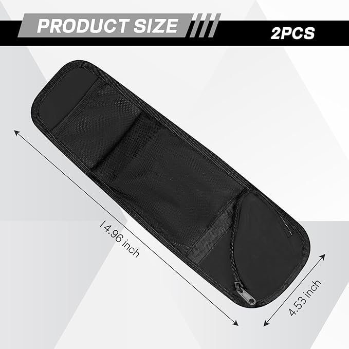 Hovom 2PCS Car Seat Storage Hanging Bag, Multi-Pocket Auto Seat Side Organizer, Multifunctional Mesh Pocket Auto Front Seats Organizer for Phone Wallet Glasses, Universal Car Accessories (Black, 2PCS)