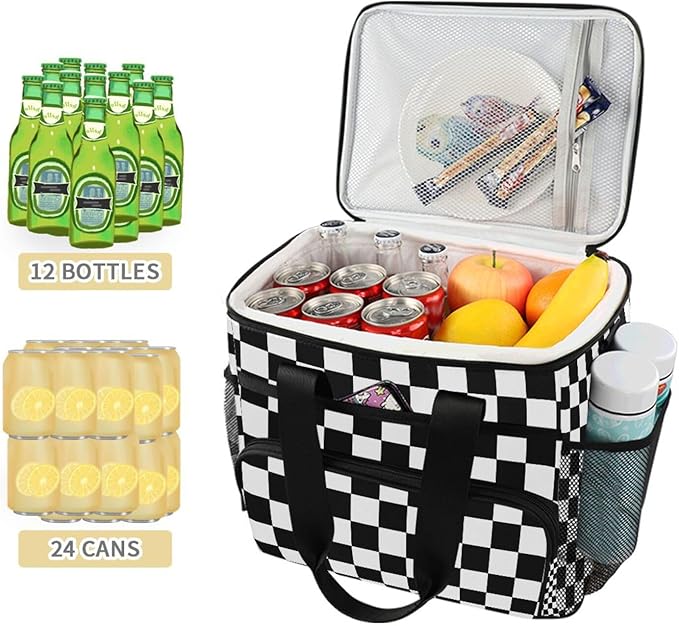 Cooler Bag Insulated Picnic Bag Large Lunch Box Reusable Tote Bag Soft Sided Portable Beach Cooler Grocery Camping