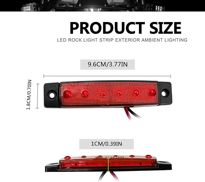 10Pcs LED Rock Lights Underglow Wheel Fender, Multi-Color Wheel Well Lights Waterproof Under Glow Kit for Car Truck SUV Golf Cart Wrangler ATV UTV Offroad - Fender Lighting (Red)