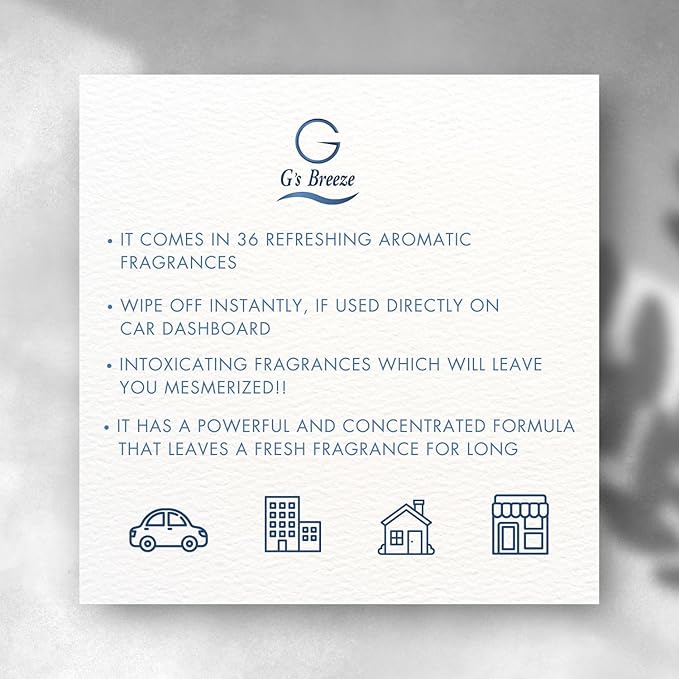 G's Breeze Wild Air Freshener – Invigorating Nature Inspired Aroma – Energizing & Refreshing Scent – Floral, Crisp & Bold Fragrance for Home, Car & Office – Ideal for Any Space or Occasion