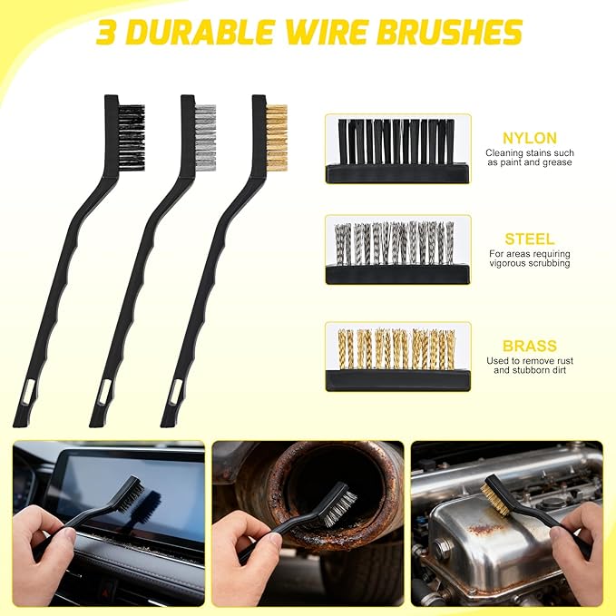 Nilight 37PCS Car Detailing Kit Auto Cleaning Tools Wash Set with Storage Carry Bag Home Use for Interior Exterior Deep Clean Car Care Windshield Dashboard Seat Air Vents Wheels Tires, Yellow