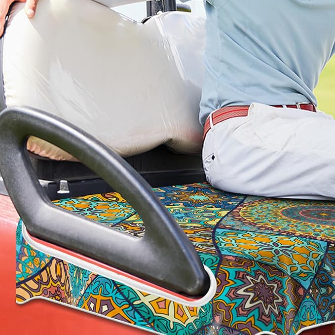 ENYORSE Golf Cart Seat Covers - Ethnic Style Golf Cart Towel Blanket for 2/4 Seater, Soft & Breathable Microfiber, Keeps Seats Cool & Comfortable, 51”x31”, Fits EZGO/Yamaha/Club Car