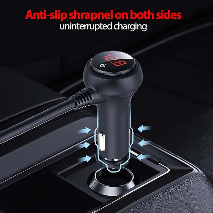 Cigarette Lighter Splitter 216W 4 Socket Car Cigarette Lighter Adapter Heavy Duty Truck Car USB Chager Multi Port USB C 12V/24V Independent Switches & Dust Cover & Waterproof for Car Devices